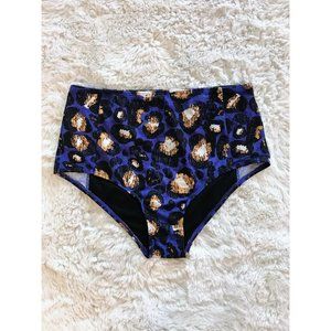 NWOT | River Island Swim Bottom | Royal Blue Leopard Print | UK 12 | US Size 8